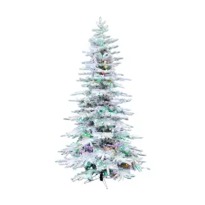 Fraser Hill Farm 6.5 Ft. Flocked Pine Valley Pre-Lit Tree