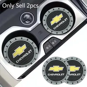 2Pcs PVC Car Coasters Water Cup Slots Non-Slip Mat Water Cup Pad For Chevrolet Spark Captiva Cruze Tracker Orlando Trax Epica Nubira Auto Interior Accessories