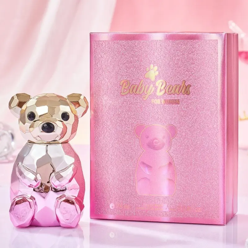 75ML Cute Bear Baby Perfume, Floral Fruit Scented Women's Perfume, Floral Fruity Scents, Floral Fruity Fragrance, Rich Floral Fragrance, Ideal for Daily Use, Travel, and Gifting