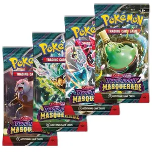Pokémon Twilight Masquerade 4 Booster Packs - Includes Additional Game Cards, Features Unique Design Elements