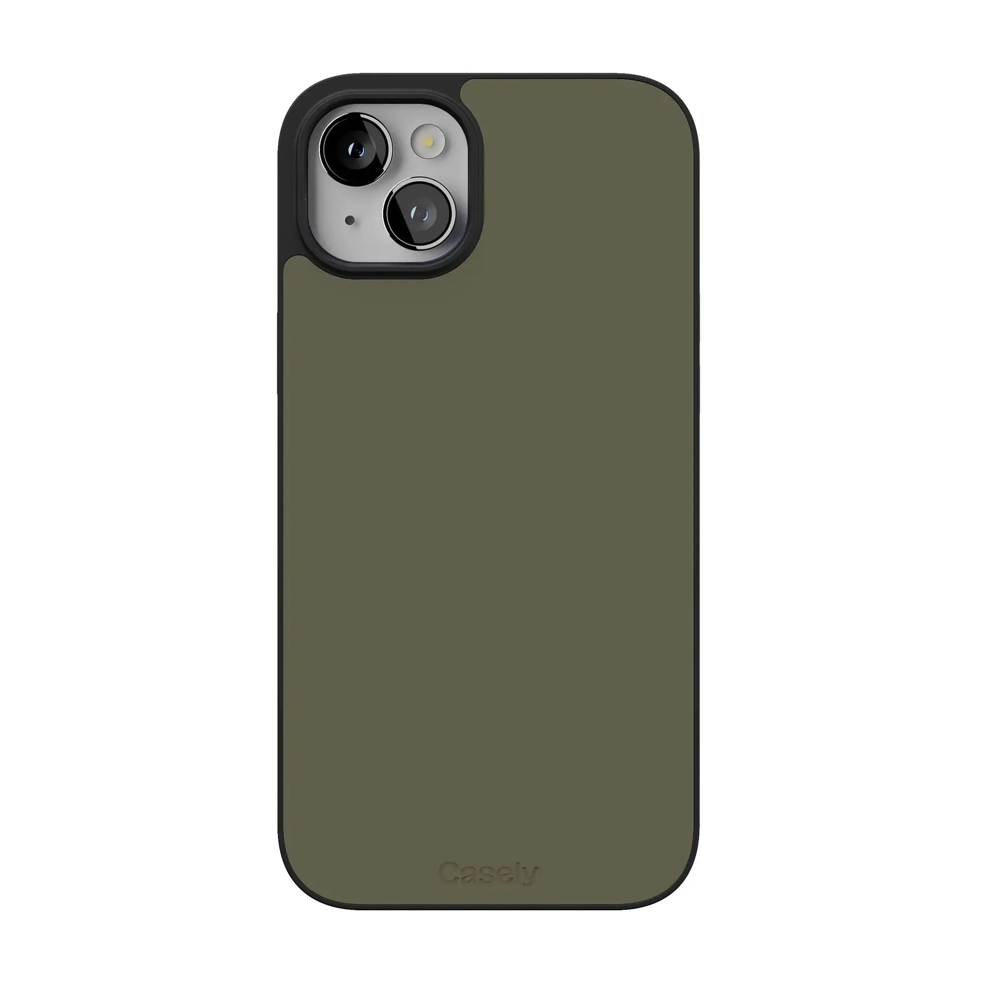 Casely iPhone 15 Case | The Boyfriend Collection | Army Green | Align Soft-Touch Flexible Bumper Case | Compatible with MagSafe