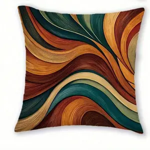 Abstract Orange Green Blue Throw Pillow Covers, Boho Abstract Art Bohemian Aesthetics Home Decor Cushion Covers, 18in18in, Single-Sided Printed, Envelope Closure Farmhouse Holiday Decor Pillowcases, For Couch Sofa Living Room, Outdoor