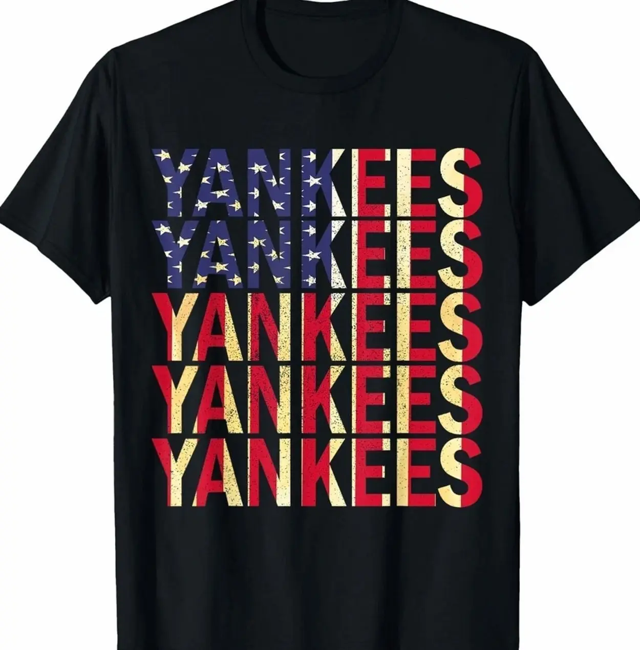 Vintage Yankees T-Shirt, Unisex Retro 70s Graphic Tee, Soft Fitted Cotton Shortsleeve Casual Clothes, Fabric