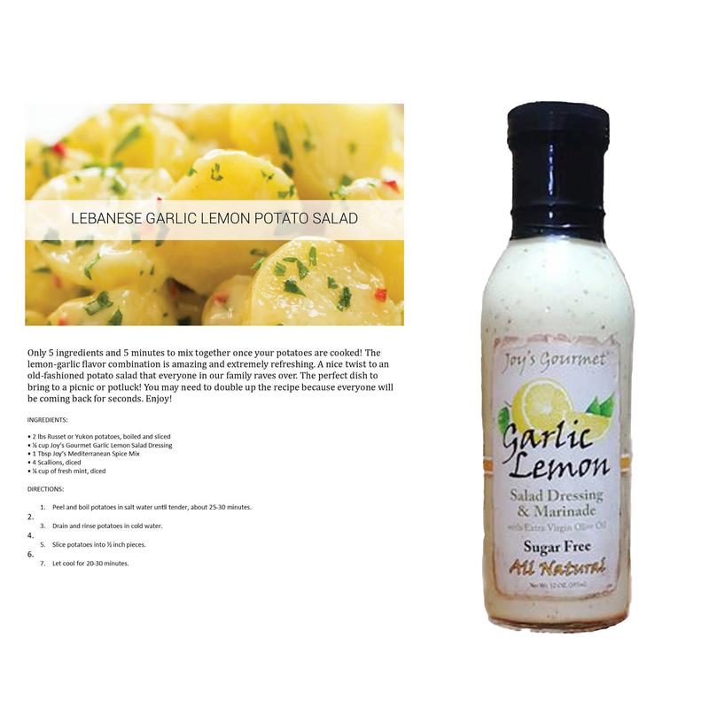 Garlic Lemon Salad Dressing and Marinade 12oz Dip Sauce