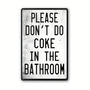 1count, Funny Sign For Bathroom (12inx8in/30cm*20cm), The Bathroom Sign Metal Tin Signs Man Cave Decor Toilet Sign For College Dorm Signs