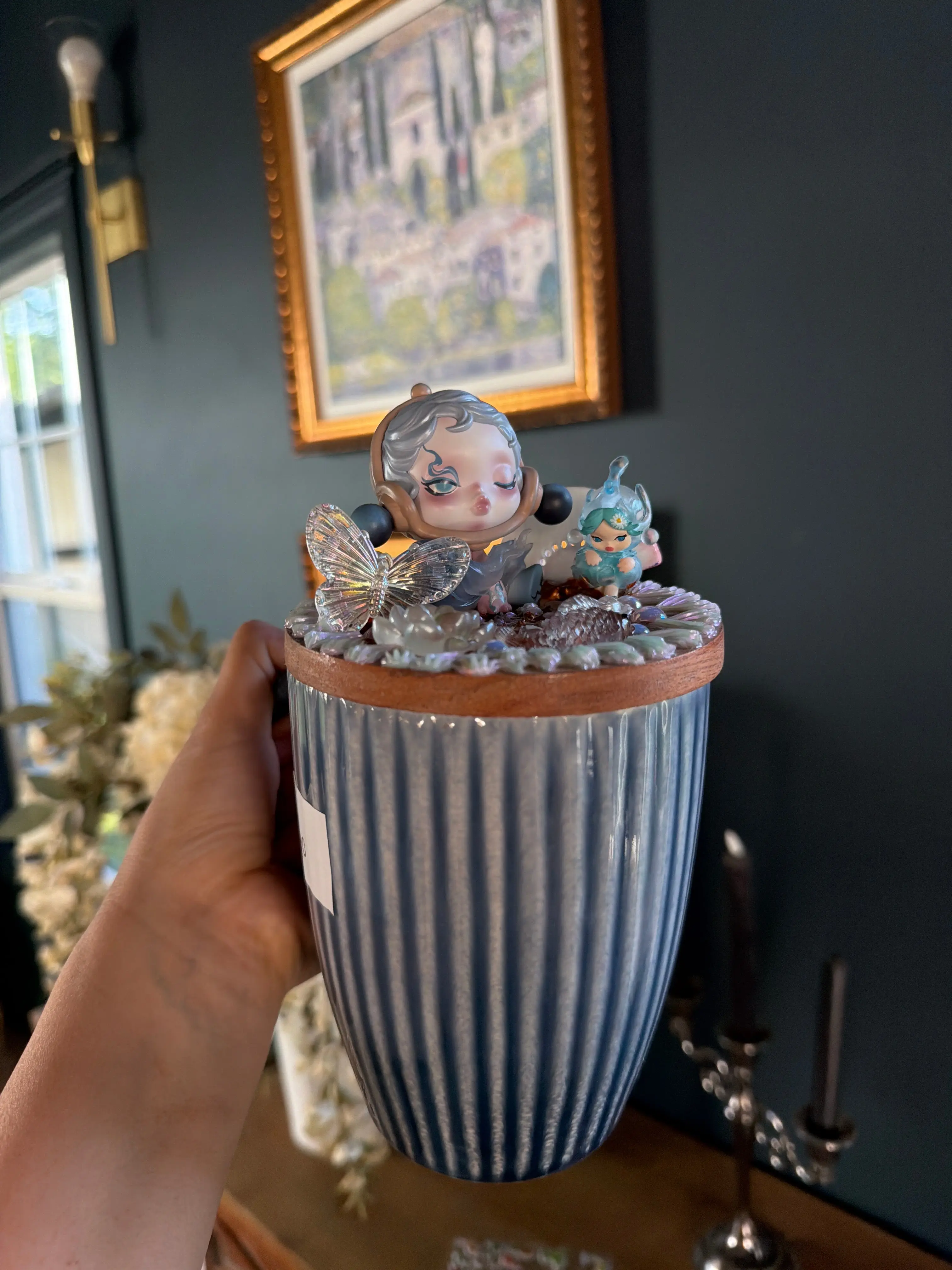 Celestial Dream Butterfly Decoden Mug – Handcrafted Fantasy Art Cup