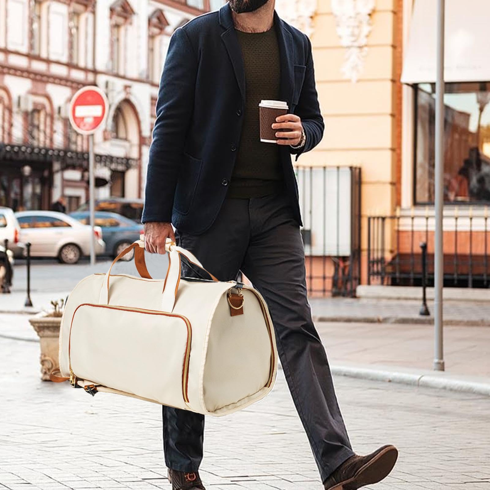 Lefame Travel Duffle Bag with Shoe Compartment, Foldable Weekender for Men and Women, Scratch-Resistant Oxford Cloth, Large Capacity with Organized Pockets, Portable Carry-On Duffel, Perfect Holiday Gift SpringStatements