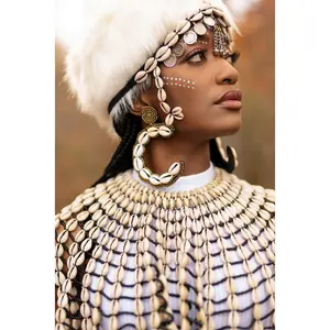 Empress C Cowry shell beaded Earring