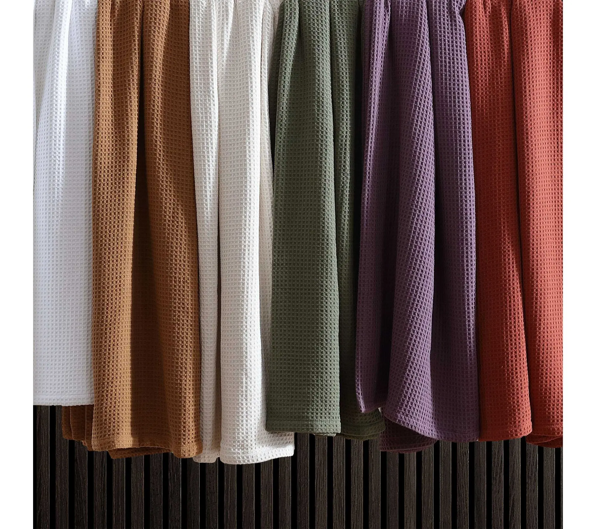 Eddie Bauer Solid Waffle White Cotton Full/Queen Blanket