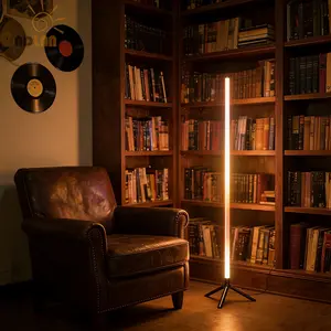 RGB Floor Lamp with Music Sync, 20 Dynamic Lighting Modes, USB Powered Environment Light, Ideal for Gaming Room and Streaming Setup, Music Sync Lights, Modern Floor Lamp