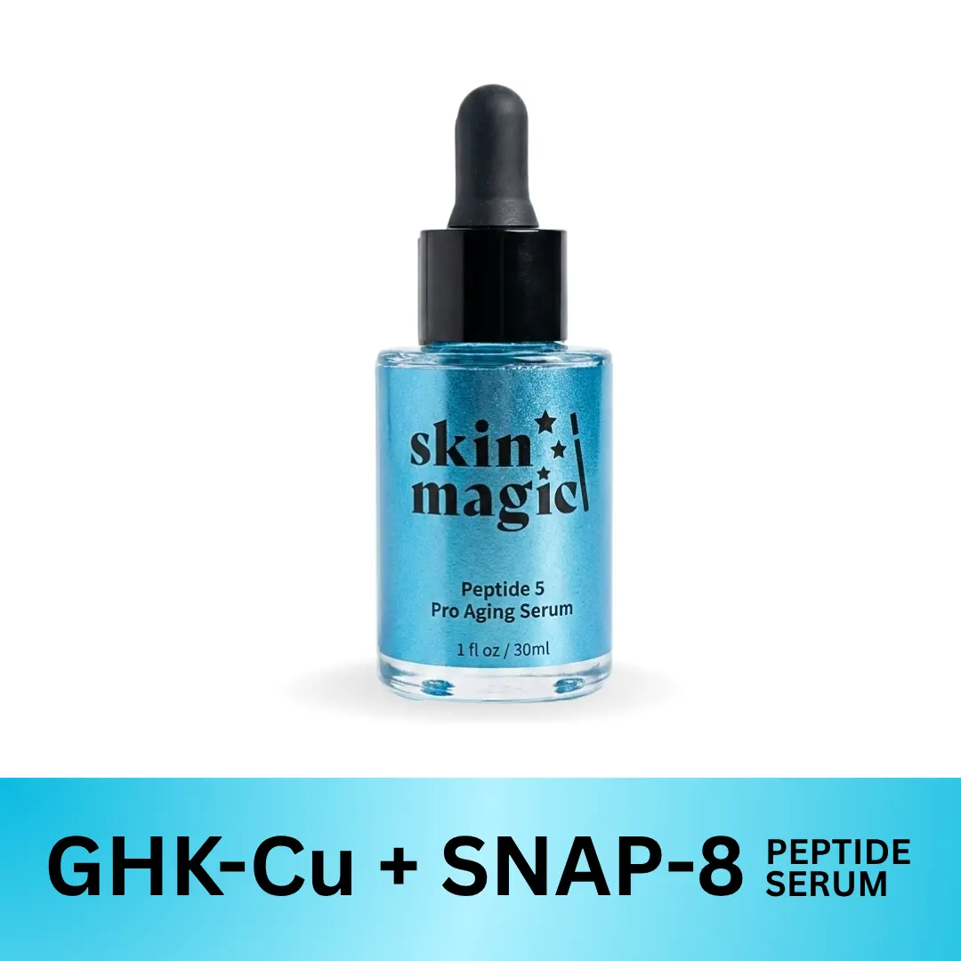 SKIN MAGIC Peptide 5 Pro-Aging Serum - 30ml with Niacinamide, Sodium Hyaluronate, GHK-Cu, SNAP-8, Matrixyl, Argireline for Firming, Smoothing, Moisturizing, Repair - Suitable for All Skin Types, Skin Repair backtoschool