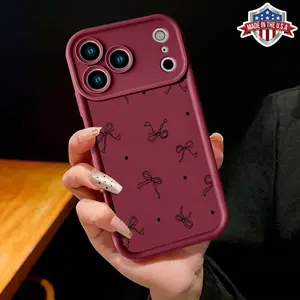 Cute Minimalist Bow Ribbon Aesthetic Case for iPhone 17 16 15 14 Pro Max 13 12 11 XR XS Plus Air Slim Shockproof Anti Drop Durable TPU Cover