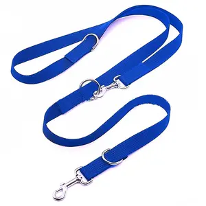 Multi-Function Leash 1.55/2.5M Adjustable Double Ended Dog Leash Nylon Police Style Training Lead Heavy Duty Pet Safety Leash for Dog Outdoor Walking