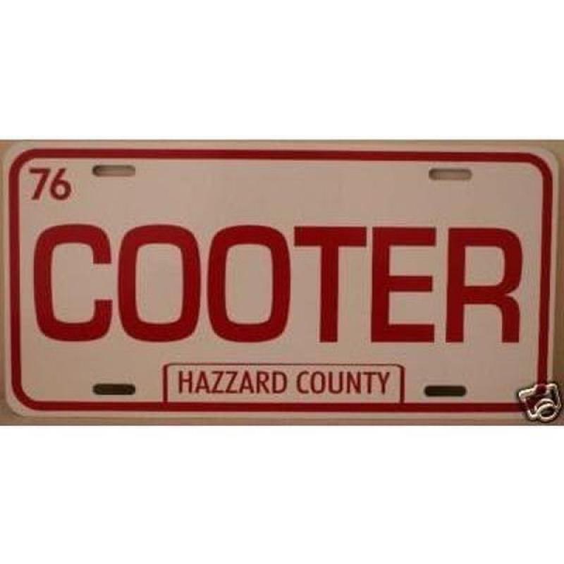 Dukes of Hazzard County Cooter Metal License Plate TAG 6 X 12 Towing BO Luke Daisy Fan Redneck Southern Rebel South Moonshine Collection Museum Gift Novelty Sign Garage Man CAVE Shop BARCLASSIC