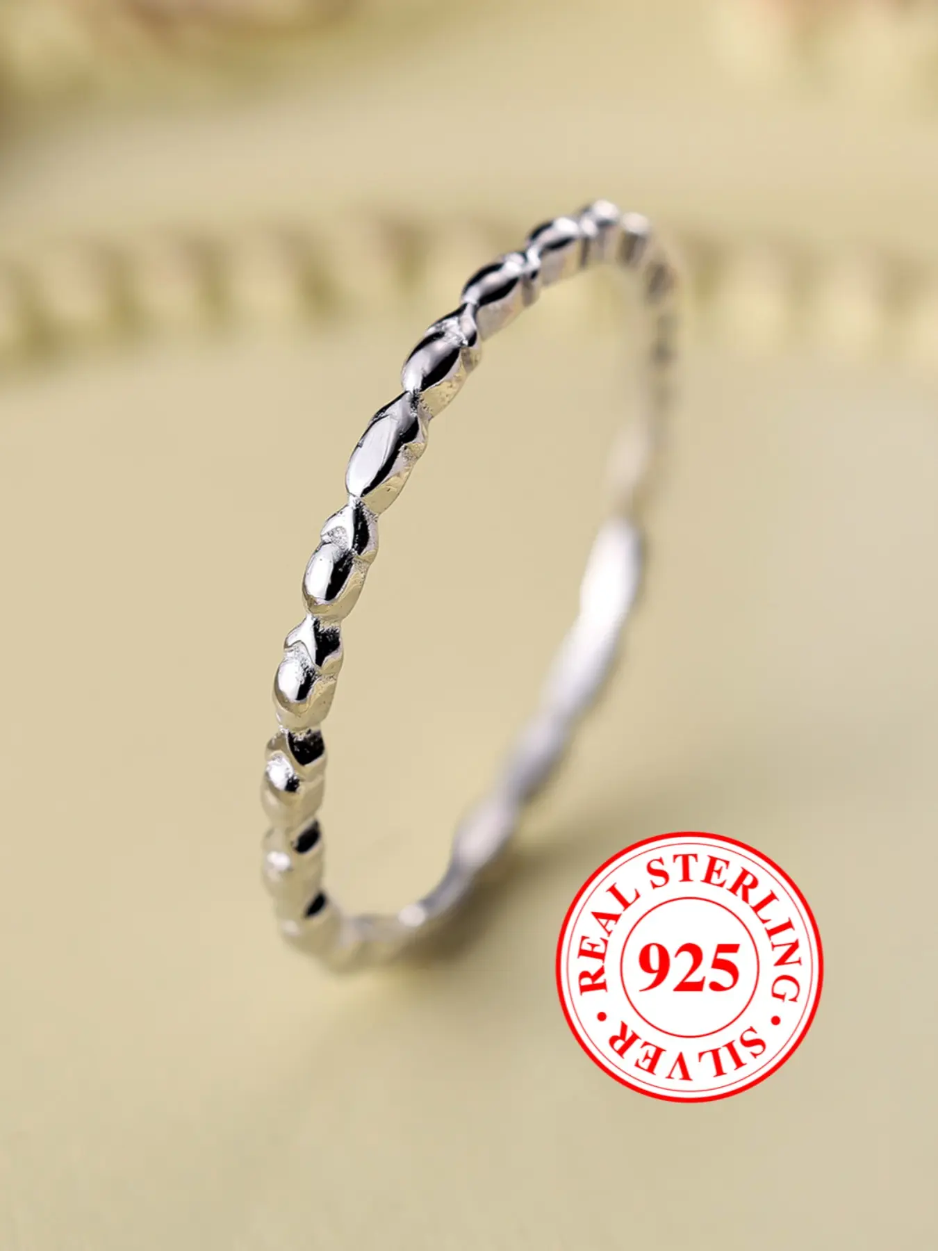 S925 Sterling Silver Ring Minimalist Band Stackable Cuff Ring, Casual Style Perfect for Daily Wear, Bridal Engagement Jewelry Gift（with Box） Stackable Rings