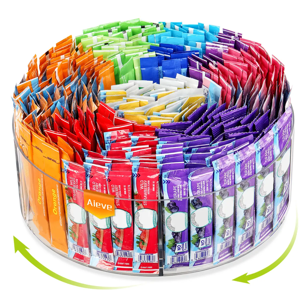 Extra Large 360° Rotating Drink Packet Organizer - Clear Acrylic Hydration Station for Water Flavors, Supplements & Tea Bags - Heavy Duty Pantry Storage Spinner.mid year sale/deals for you/restock#dealsforyoudays