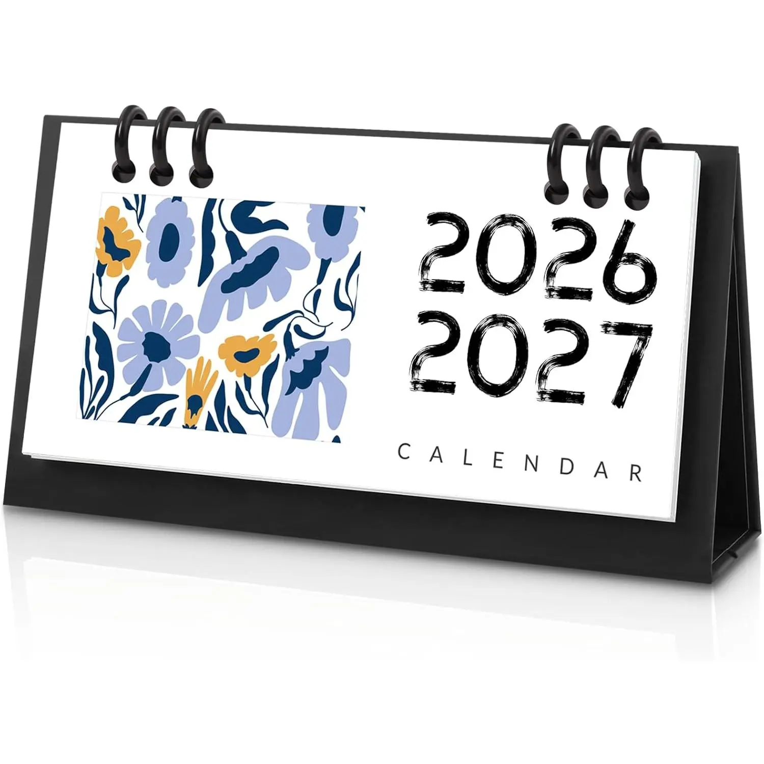 Small Desk Calendar 2026-2027, Flower Mini Desk Calendar (From January 2026 to December 2027) Flip Desktop Standing Calendar, Monthly Planner Cute Calendar, School Home Office Supplies
