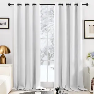 Deconovo Bedroom Curtains 100% Blackout with Black Liner, Energy Saving Drapes, Thermal & Noise Reducing Window Curtains for Living Room Kids Room Balcony,  Chocolate/Grommet, W52 x L95