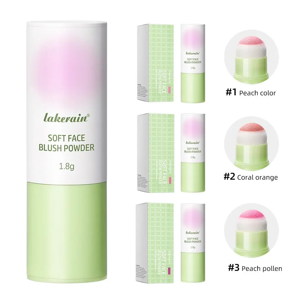 Soft Face Blush Powder with Blender for on-the-go Touch-ups, Lightweight, Buildable, Matte & Natural Finish Blush Stick, Makeup, Cosmetic