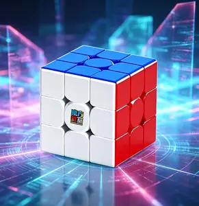 Magnetic 3x3 Speed Cube, Stickerless, with Stand – Puzzle Toy for Kids and Adults