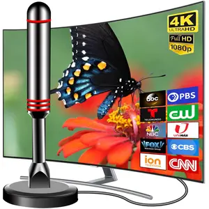 TV Antenna for Smart TV Indoor, 2025 Digital Indoor Antennas with Strong Magnetic Base, 360°&Long Range Reception TV Antenna for Local Channels, Easy Setup Digital HD Antenna for T V Without Cable