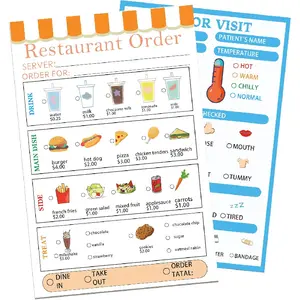 Entertainment Notepad 50 pages Order Record Book Restaurant Doctor Visit Notepad Guest Order Waiter Notepad Children's Receipt Book (for restaurant use)