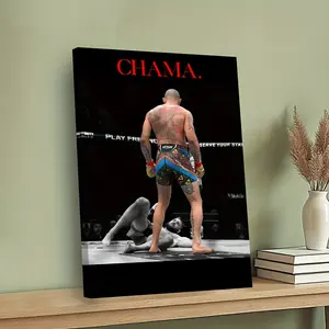 1-piece sports-themed framed 2D printed canvas painting, boxing wall decoration, aesthetic inspirational design, ideal gift for office/cafe/home living room/bedroom/classroom/kitchen wall decoration