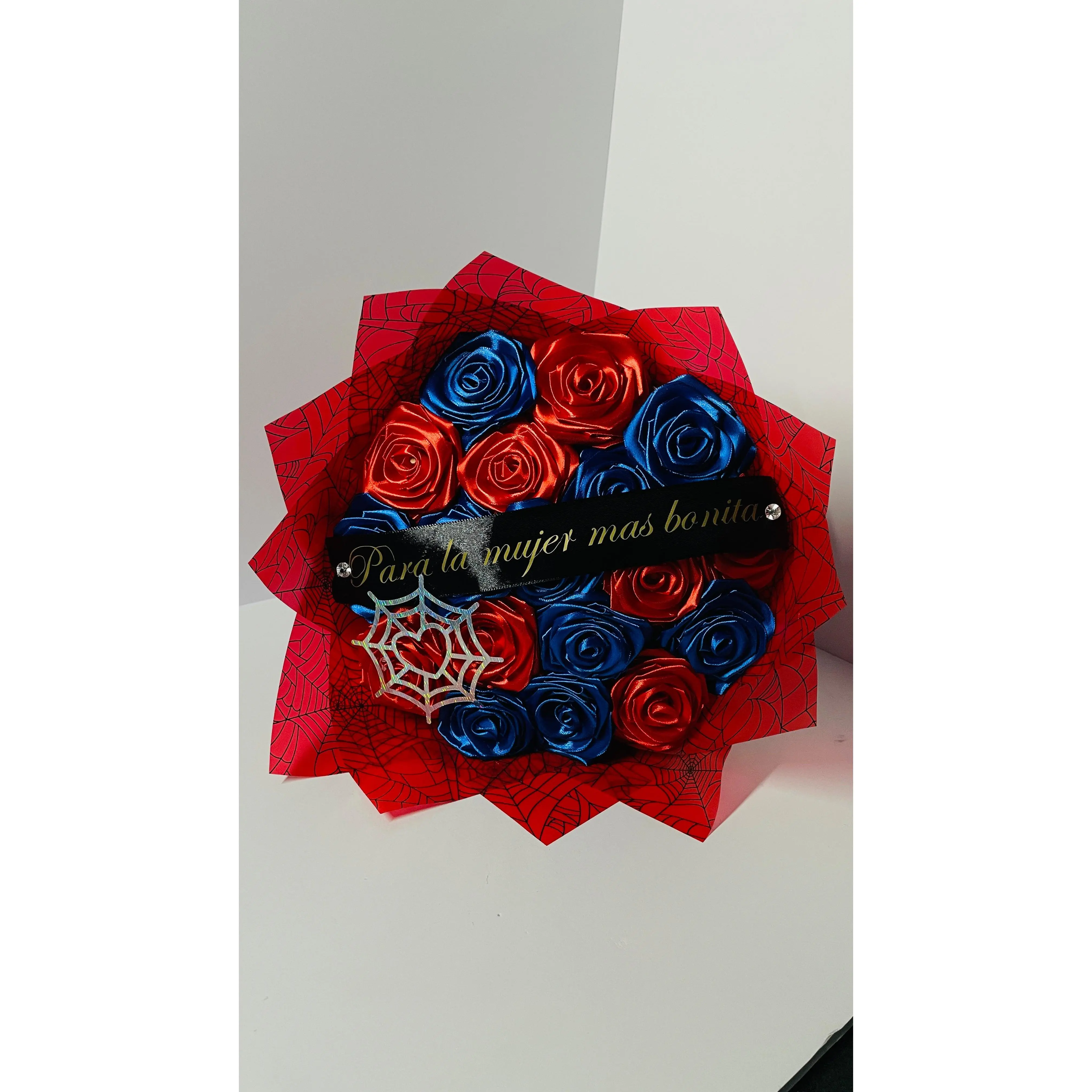 Spider Web Satin Rose Bouquet