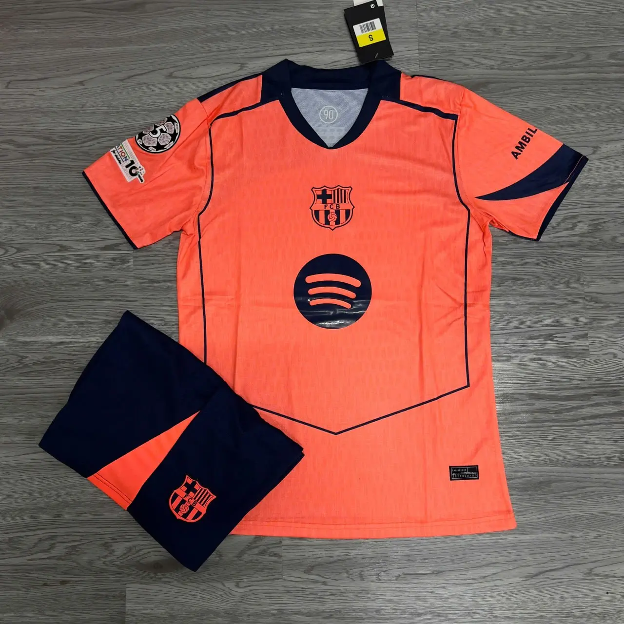 Custom Away Kit  Stylish Barca Football Jersey Set with Custom Name and Number Printing