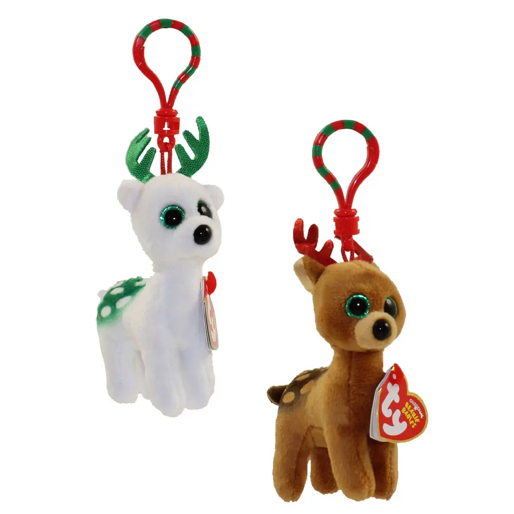 TY Holiday Baby Unisex Key Clips - 2017 Set of 2 (Tinsel, Peppermint), 3.5 in