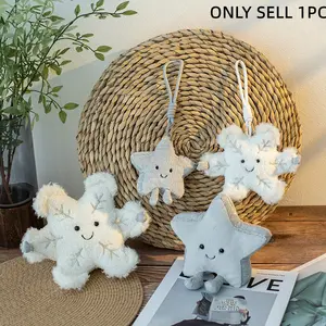 Multisize Star Snowflake Plush Doll, Autumn Winter Soft PP Cotton Filled Sofa Pillow, Cute Expression Plush Toy, Valentine's Day Gift, Soft Stuffed
