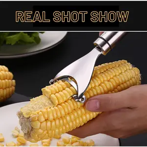 Corn Peeler Corn PlanerThresher Stainless Steel Corn Peeler for CornOn the Cob Corn Kernel Remover Tool Magic Corn Stripper Tool Corn Cutter Corn Scraperwith Ergonomic Handle for Kitchen