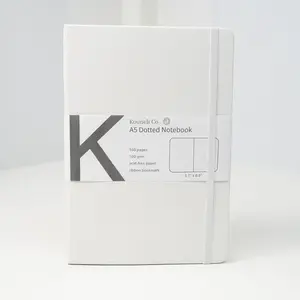 KOUNELI CO White A5 Dotted Notebook – 160 Pages, 100gsm Acid-Free Paper – Refillable Journal Insert for A5 Covers – Minimalist, Lay-Flat Design for Writing, Journaling, and Planning [Hardcover]