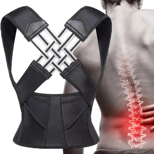 Corrective Belt Open Shoulder Anti-Hunch Orthotics for Adult Male and Female - Black, Healthcare Support Tool for Posture and Back Protection 1.5 Thickness-Black back posture correction Waist Trainer Corrector Daily