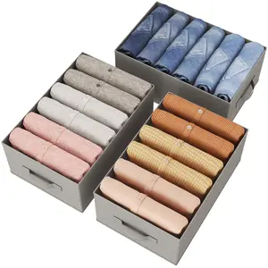 Lifewit Wardrobe Organizer Clothes 6 Compartment Foldable Closet Drawer Storage 16.5 x 10.6 x 6.7 Inches for Pants, T-Shirts, Sweater, Legging, 3/4/6-Pack Boxes