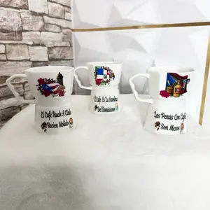 Tazas en Forma de Greca Edición Especial para Coffee Lovers Ceramic Mugs with Spoon Ideal for Coffee Lovers and Drinkware