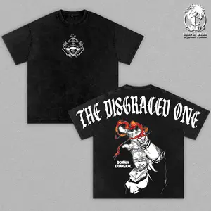 Sukuna The Disgraced One Vintage Washed Oversized T-Shirt – Jujutsu Kaisen Double Printed Graphic Tee, Streetwear Casual Apparel, Heavy Cotton Unisex Top, King of Curses Shirt, Gift for JJK Fans