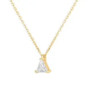 PAVOI 14K Gold Plated Cubic Zirconia Diamond Pendant Necklace for Women - Adjustable Slider