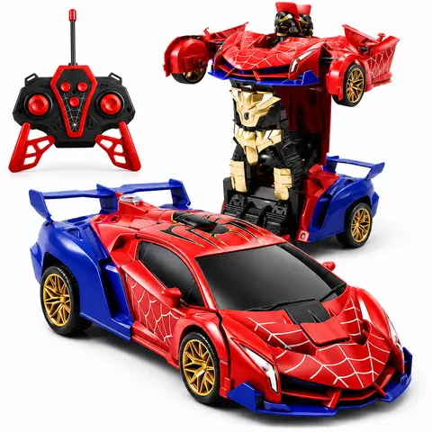 RC Transform Spider Car Toy for Kids, Remote Control Robot Car Toy with One Key Transform, 360 Spin, Battery and Accessories