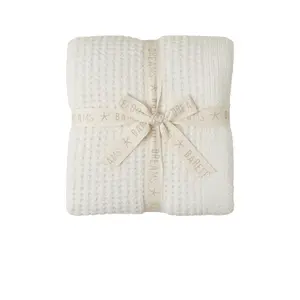 Barefoot Dreams CozyChic Waffle Throw in Cream