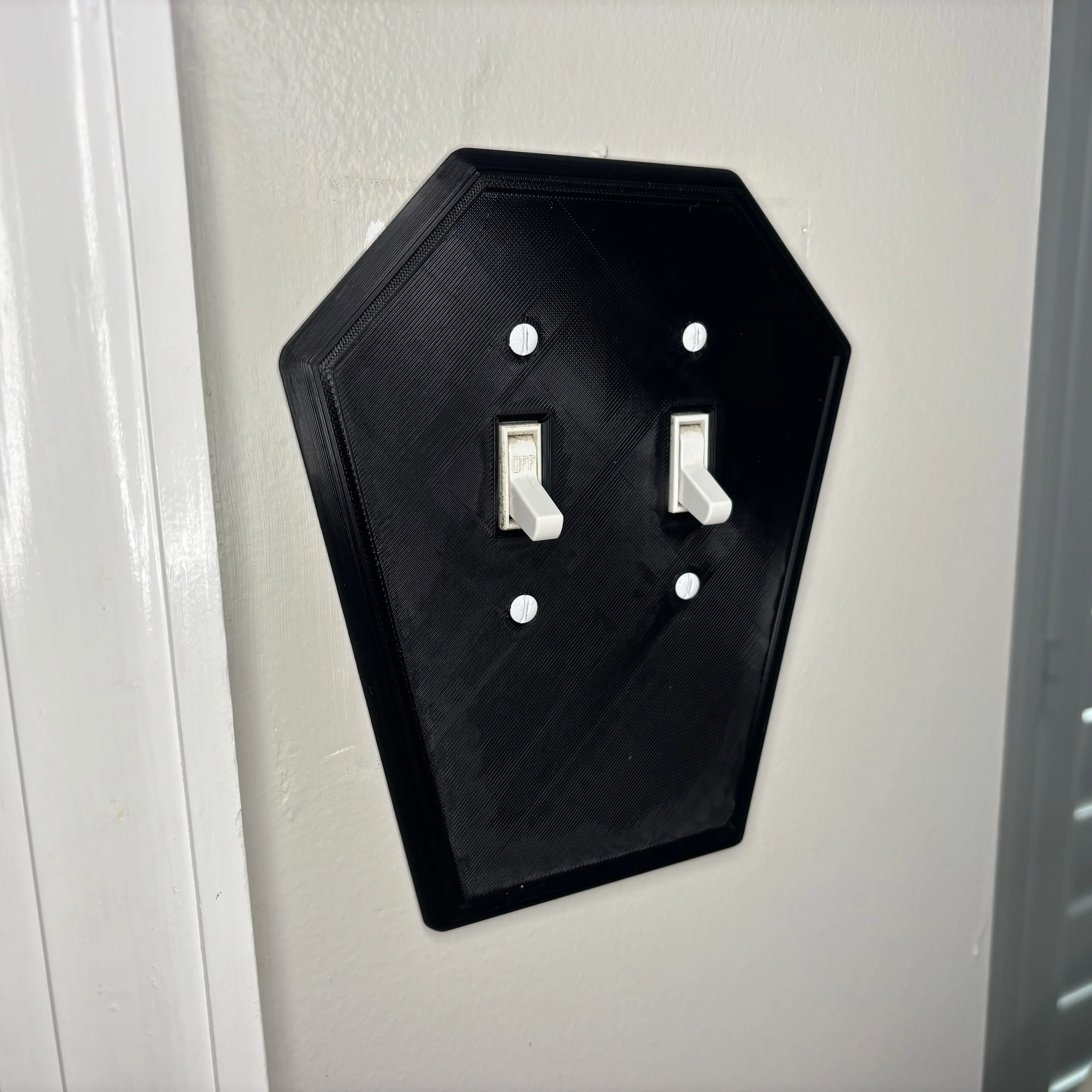 Coffin Double Light Switch Plate