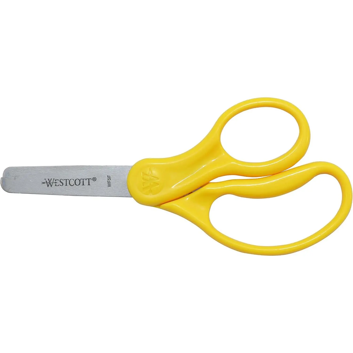 5-Inch Blunt Tip Kids' Scissors, Right-Handed and Left-Handed Design, Ages 4-8, Neon Yellow, Back to School Office Classroom Stationery Supplies