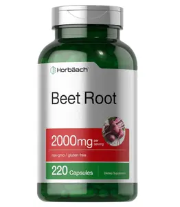 Horbäach Beet Root Powder Capsules | 220 Pills | Herbal Extract | Non-GMO, Gluten Free Supplement