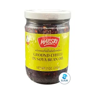 MaeSri Ground Chili in Soya Bean Oil (7 oz) พริกทอดในน้ำมันถั่วเหลือง แม่ศรี