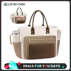 LOVEVOOK 15.6inch Laptop Bag for Women,Multi-pocket Teacher Work Tote Bag,Travel Tote Bag with Large Cup Holder,Waterproof and Scratch-resistant Large Capacity Diaper Bag,Multicolor Fashionable Gym Bag,Suitable for Various Scenarios