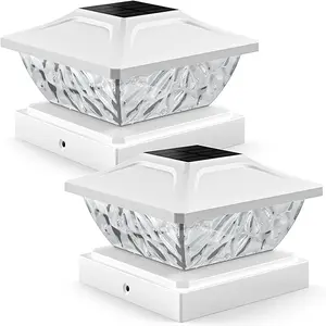 Solar Post Cap Lights Outdoor 2/4/6/8 Pack, Waterproof Solar Fence Post Lights with 2 Modes, Fits 4x4 4.5x4.5 5x5 Posts