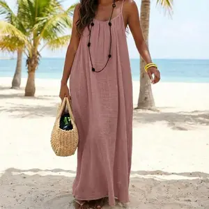 Spring Summer New Bohemian Boho Waist Cinching Split Print Casual Wear Slim Long Dress, Women's Fashion Clothing Aesthetic