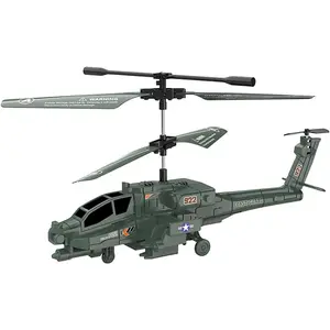 te Control RC Helicopter for Kids with Light and Sound, Diecast Military Attack Helicopter, Army Style Model Airplane for Military Lovers to Collect and Gift