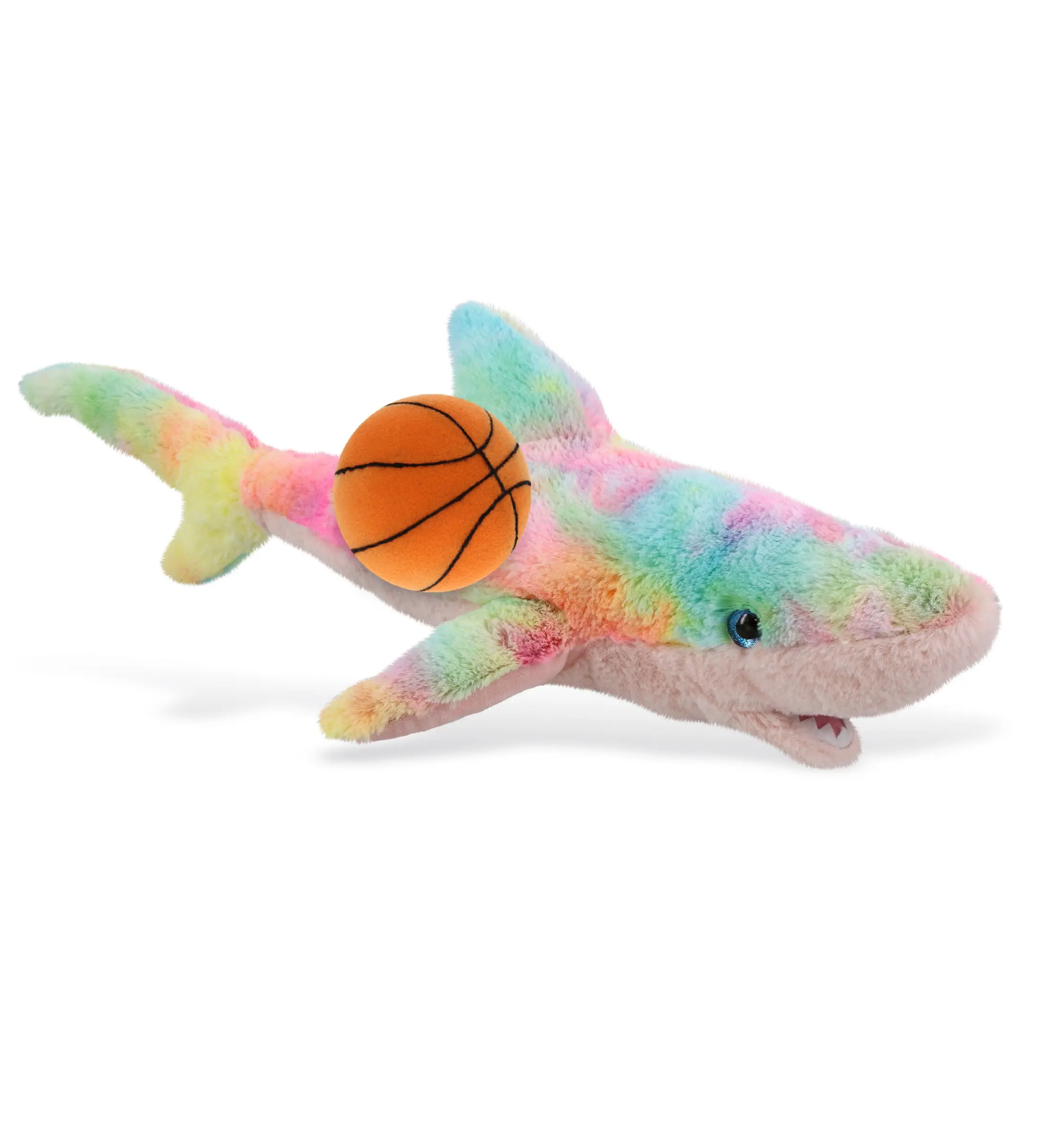 PLUSH BASKETBALL - SUPER-SOFT PLUSH - RAINBOW SHARK LARGE 23"