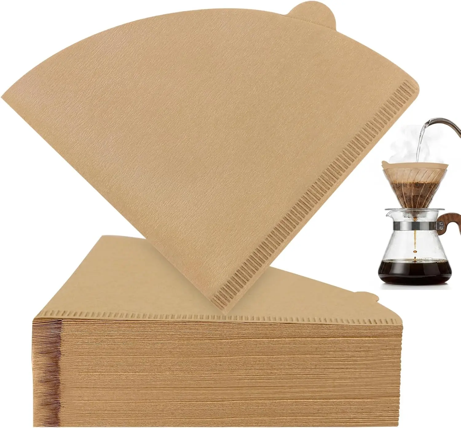 Coffee Filters #1 Cone 40Pcs, Unbleached Natural Paper for Pour Over & Drip | Disposable 1-2 Cup Size 01, Home Barista Gift